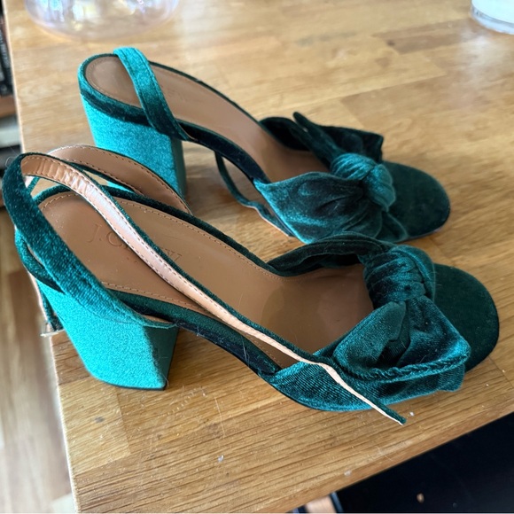 J. Crew Teal Velvet Women's Heels - Picture 4 of 6
